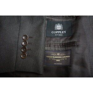 Coppley Galen VBC Wool Brown Nailhead 2 Pc Suit Jacket Pants Sz 49R